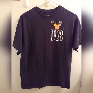 Disney Mickey Mouse Black Short Sleeve Tee with 1938 Graphic